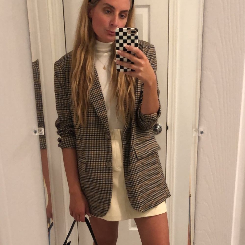 H&M Plaid Blazer - Brown and Black